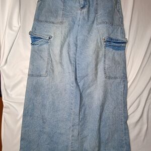 Men's Light Blue Cargo Jeans
